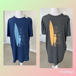 NWT OuterKnown Organic Cotton Surf Tshirt in Blue and Gray Size XL